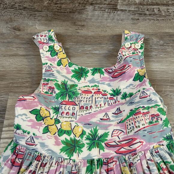Mini Boden Lemon Village Print Sundress Adjustable Straps 5–6Y Cotton - Picture 3 of 11